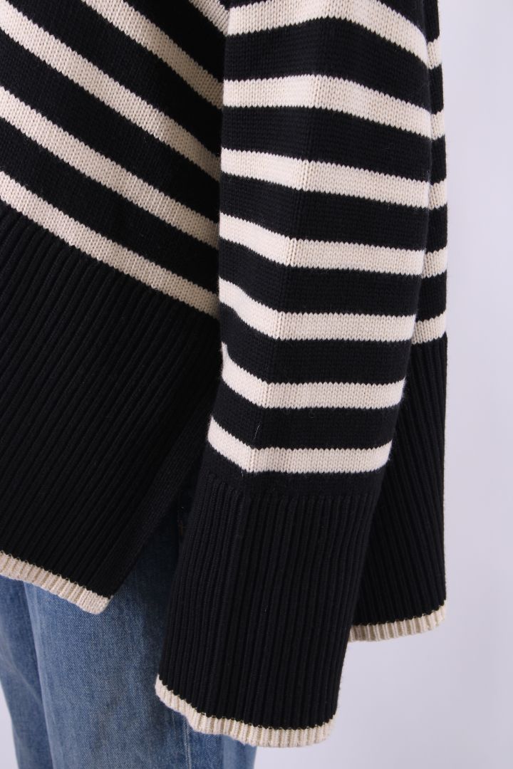 Toteme Signature Stripe Jumper Black/ Cream M