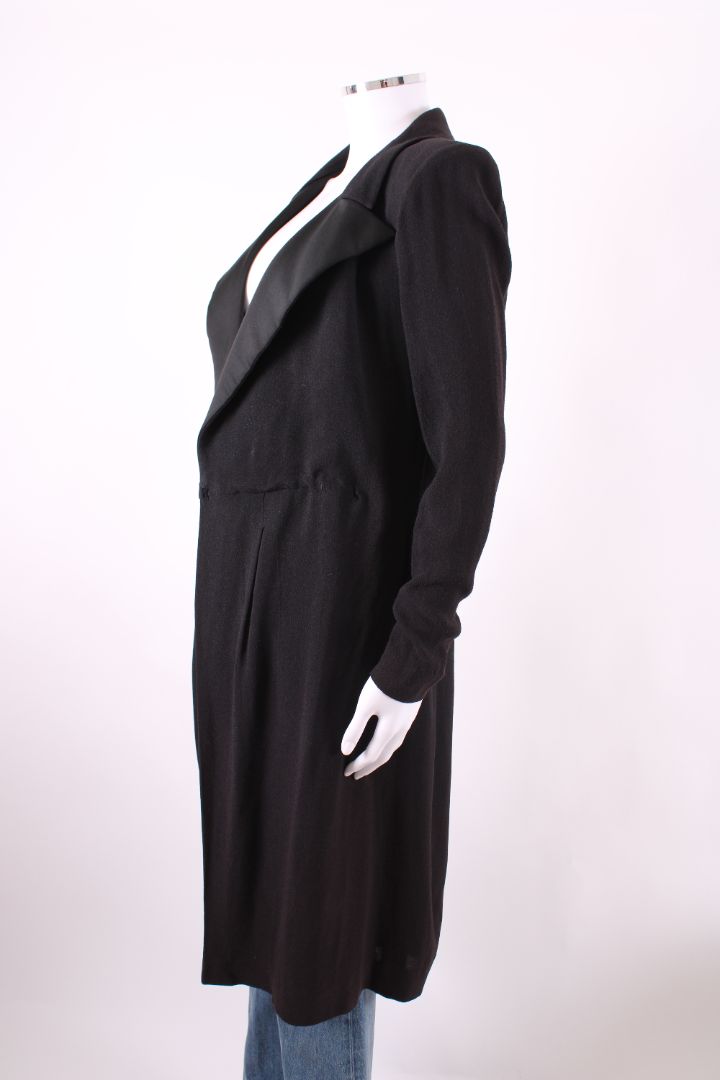 Yves Saint Laurent Rive Gauche Vinatge L/S Tuxedo Jacket Dress Black 10