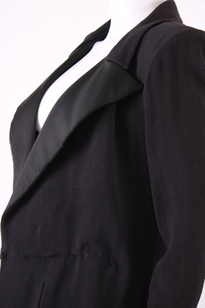 Yves Saint Laurent Rive Gauche Vinatge L/S Tuxedo Jacket Dress Black 10