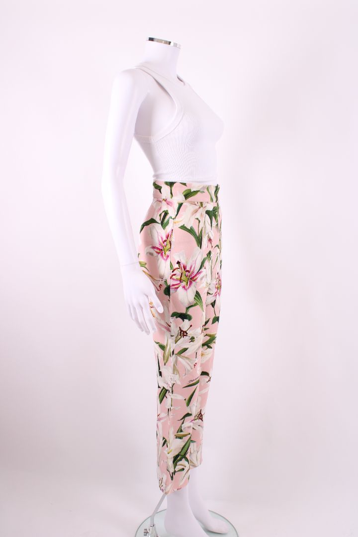 Dolce & Gabbana Lilly Print Trousers Pink/ Cream 6