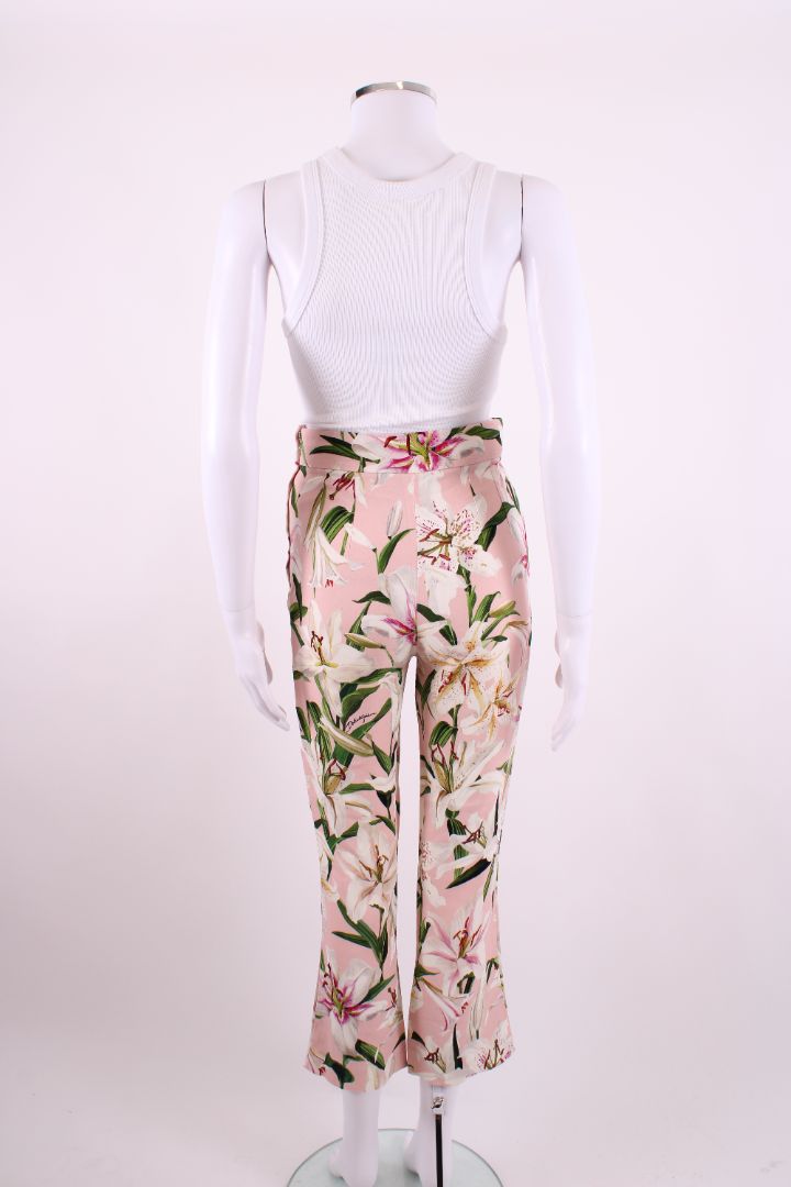 Dolce & Gabbana Lilly Print Trousers Pink/ Cream 6