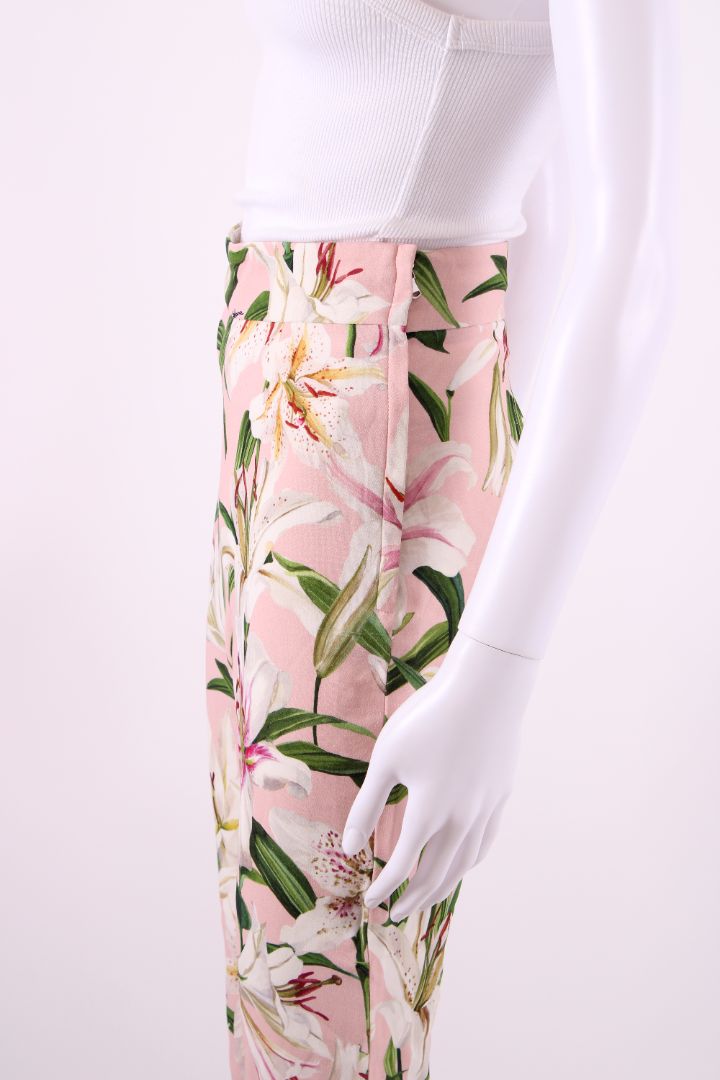 Dolce & Gabbana Lilly Print Trousers Pink/ Cream 6