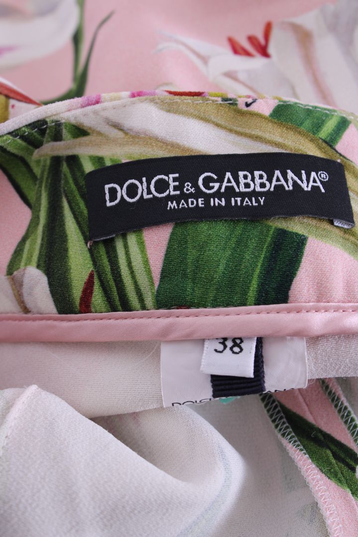 Dolce & Gabbana Lilly Print Trousers Pink/ Cream 6