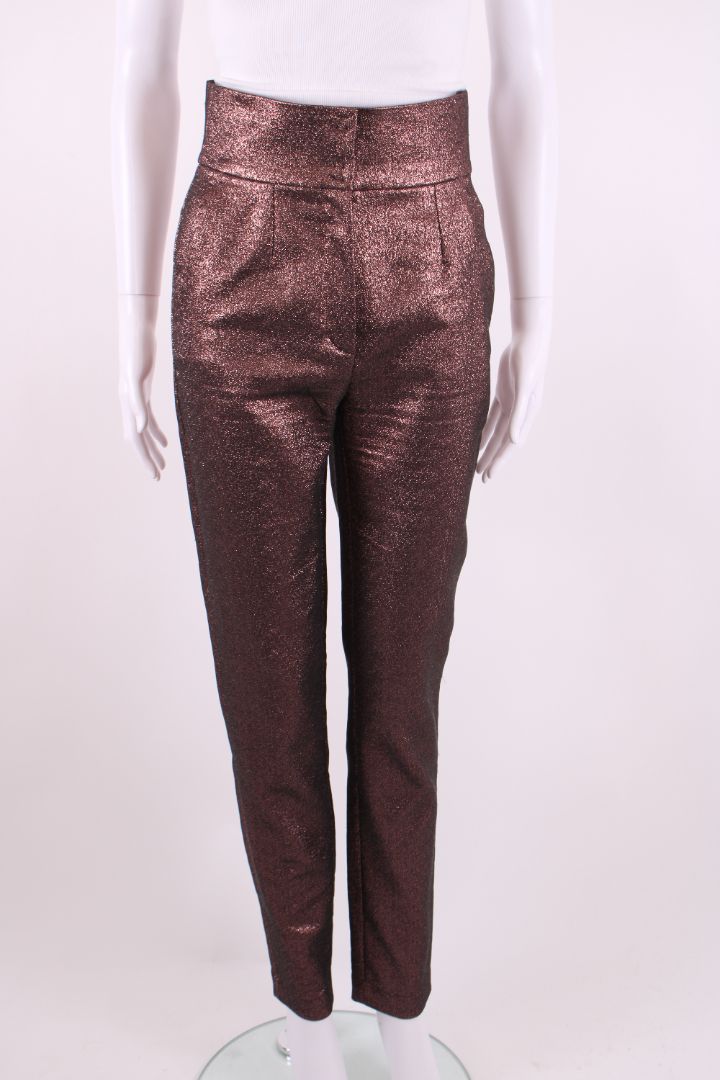 Dolce & Gabbana Lurex Metallic Trousers Purple 6