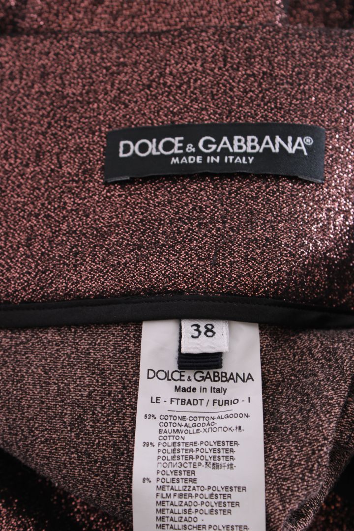 Dolce & Gabbana Lurex Metallic Trousers Purple 6