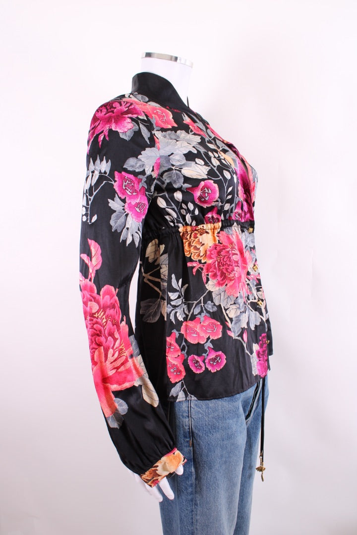 Roberto Cavalli Blouse Black Floral 10