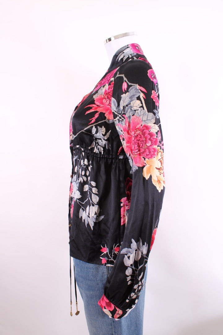 Roberto Cavalli Blouse Black Floral 10