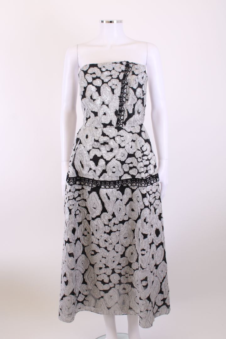Roland Mouret Dress Silver/ Black 14