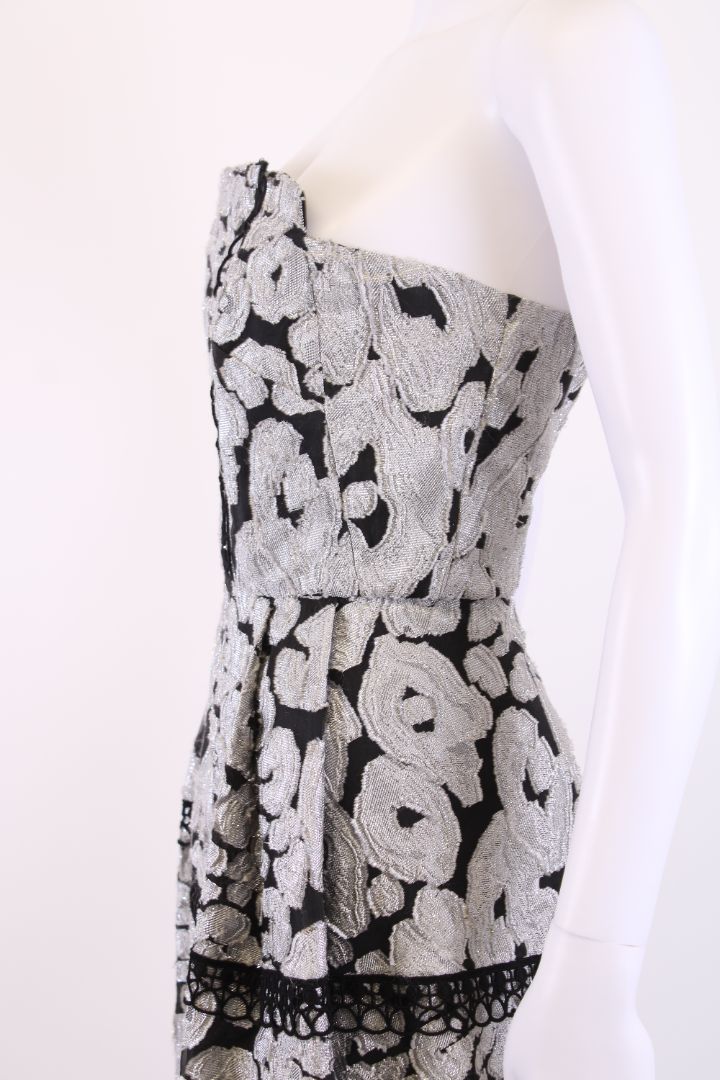 Roland Mouret Dress Silver/ Black 14