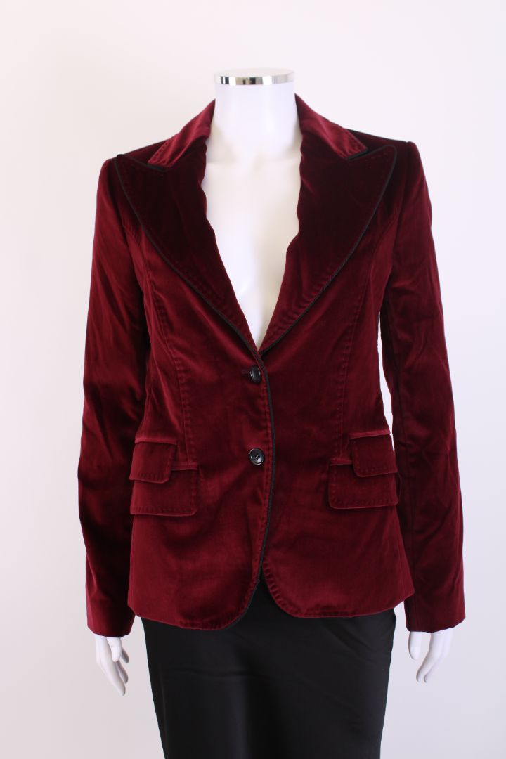 Dolce & Gabbana Velvet Jacket Burgundy S