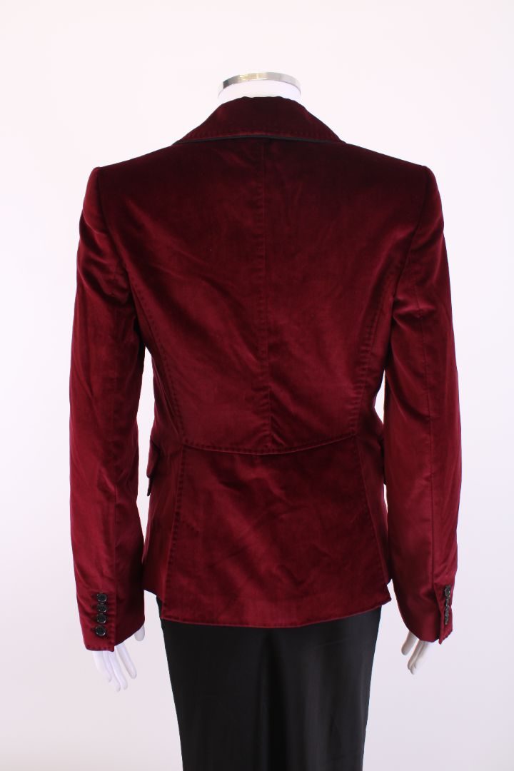 Dolce & Gabbana Velvet Jacket Burgundy S