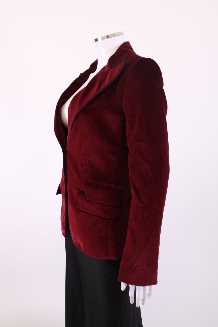 Dolce & Gabbana Velvet Jacket Burgundy S