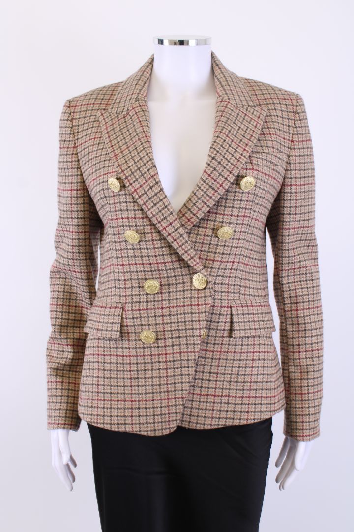 HOLLAND COOPER Knitsbridge Check Blazer Beige 10