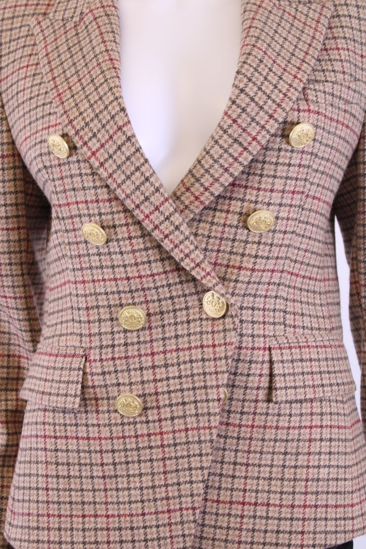 HOLLAND COOPER Knitsbridge Check Blazer Beige 10