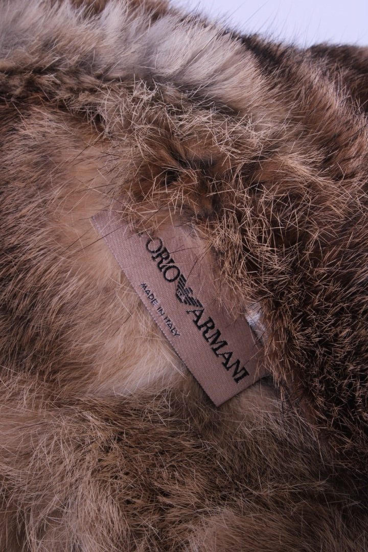 Emporio Armani Jacket leather fur lined Tan S
