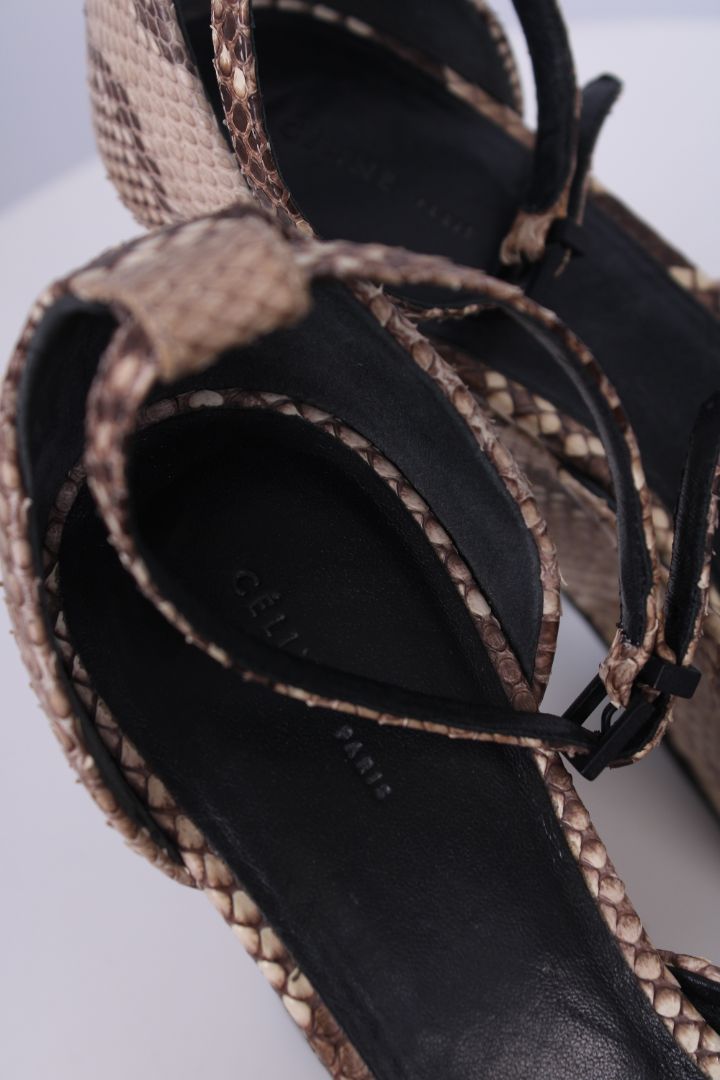 Celine Python Platform heels Snakeskin 39
