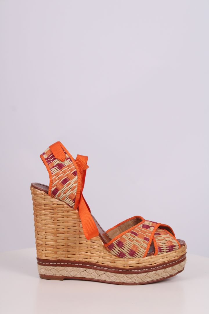 Dolce & Gabbana Wicker wedges Orange/tan/pink 39
