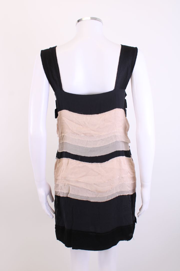 Philosophy Di Alberta Ferretti S/S Ruffle Dress Black/ Cream 10