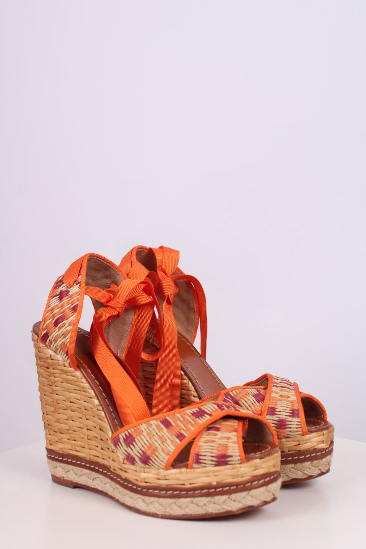 Dolce & Gabbana Wicker wedges Orange/tan/pink 39