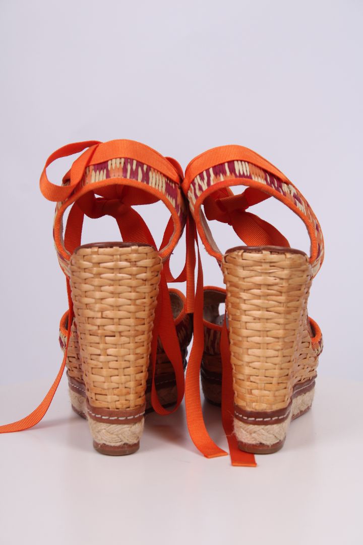 Dolce & Gabbana Wicker wedges Orange/tan/pink 39