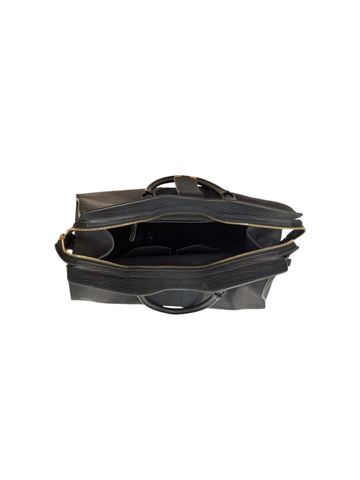 Yves Saint Laurent Lizard Effect Cabas Chyc Handbag Black