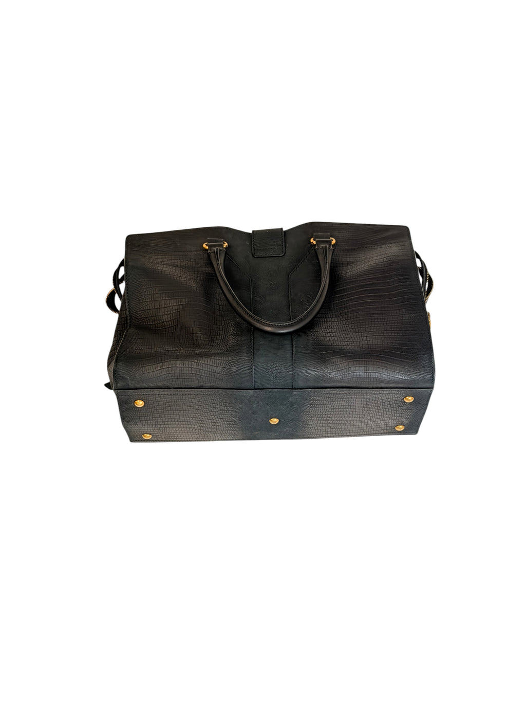 Yves Saint Laurent Lizard Effect Cabas Chyc Handbag Black