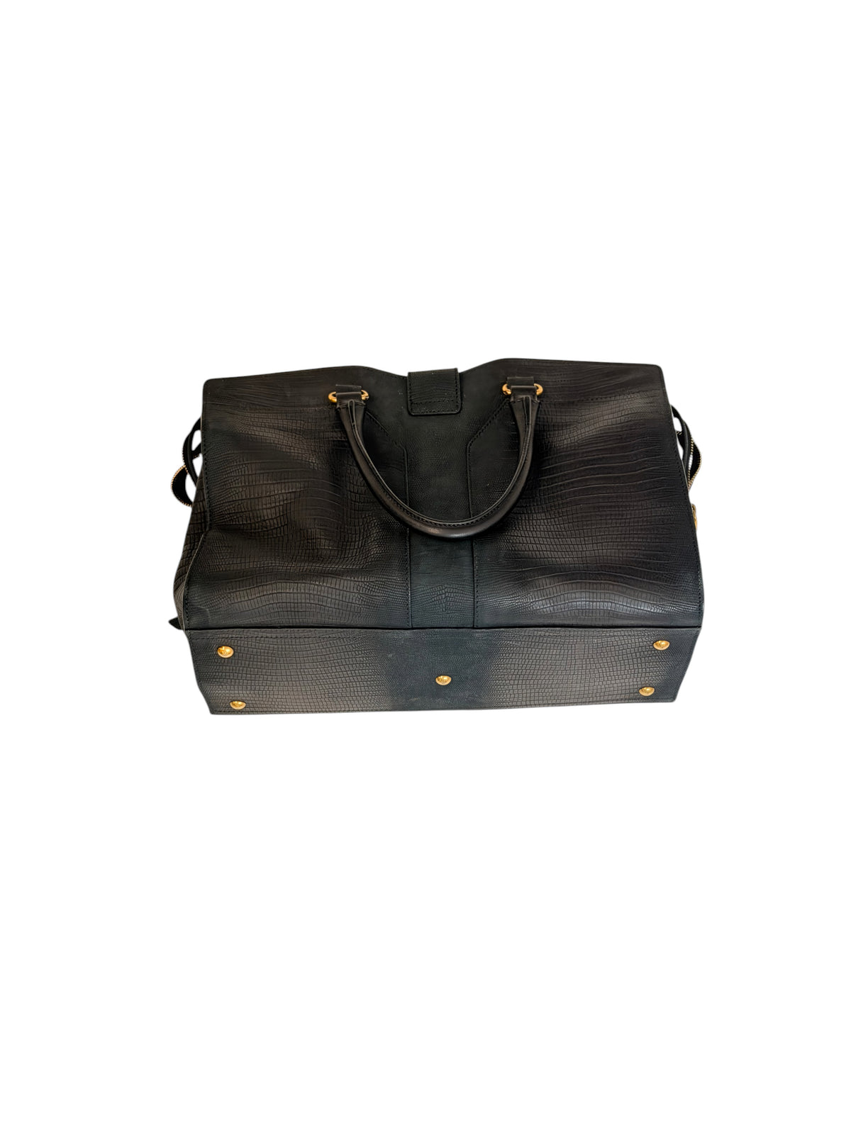 Yves Saint Laurent Lizard Effect Cabas Chyc Handbag Black