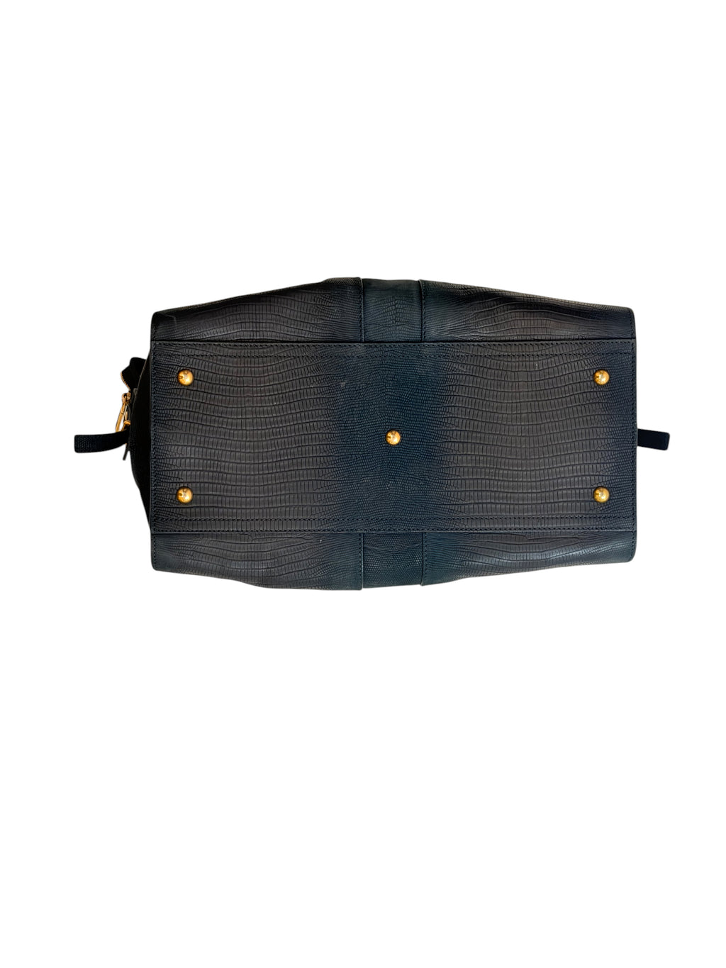 Yves Saint Laurent Lizard Effect Cabas Chyc Handbag Black