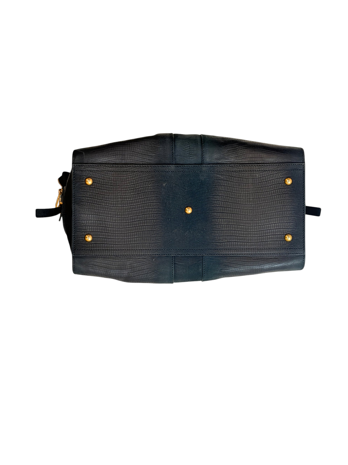 Yves Saint Laurent Lizard Effect Cabas Chyc Handbag Black