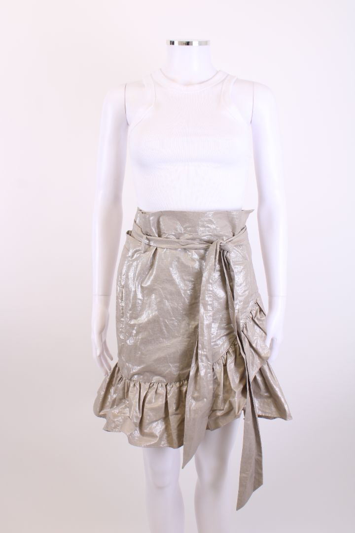 Isabel Marant Wrap Ruffle Skirt Champagne 8