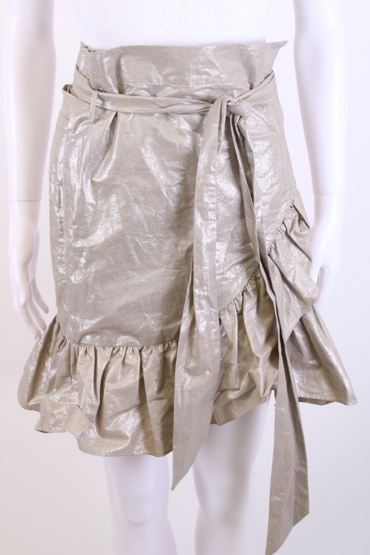 Isabel Marant Wrap Ruffle Skirt Champagne 8