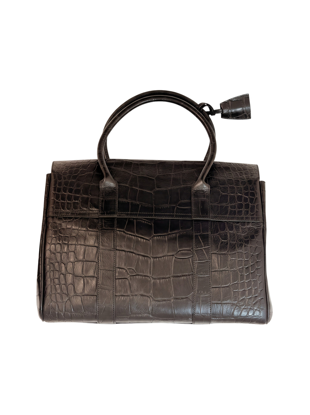 Mulberry Croc Embossed Bayswater Bag Black