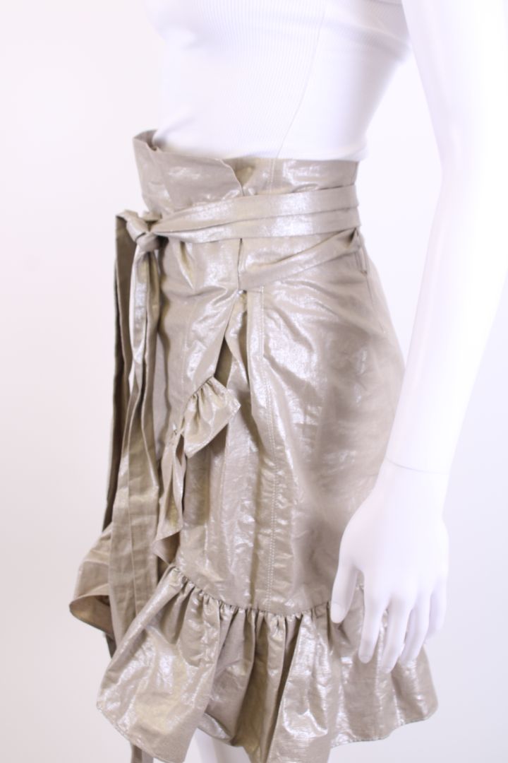 Isabel Marant Wrap Ruffle Skirt Champagne 8