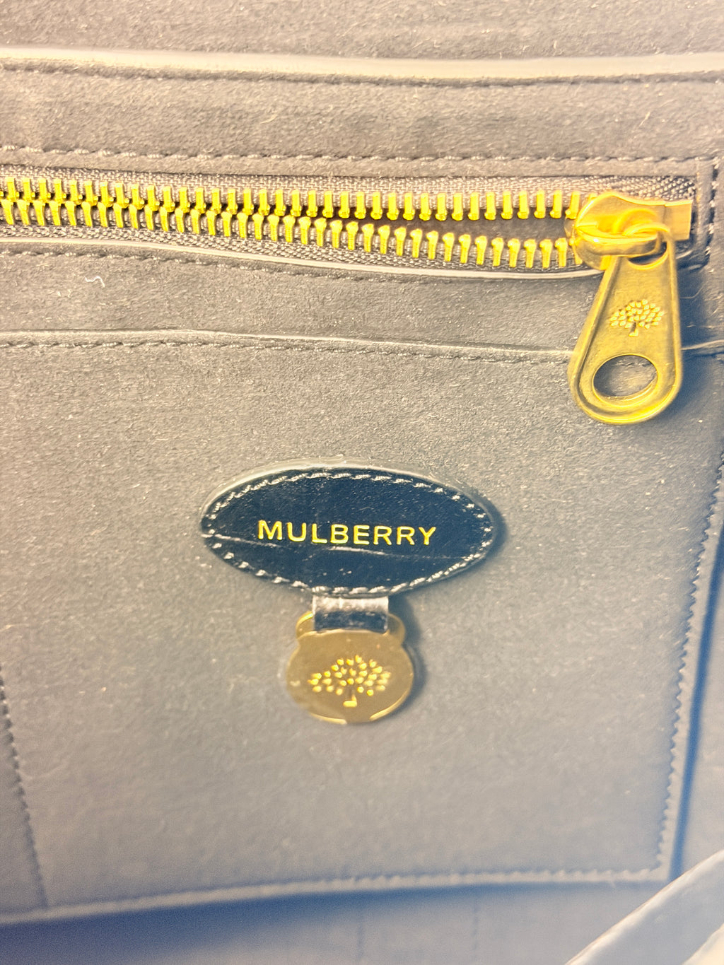 Mulberry Croc Embossed Bayswater Bag Black