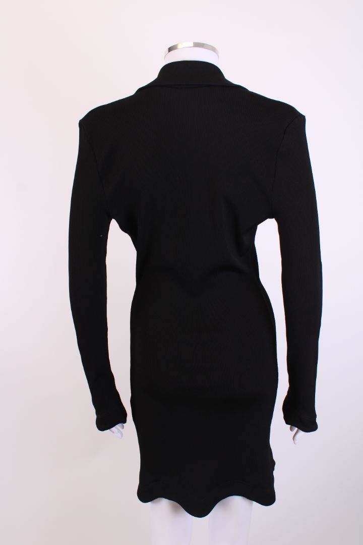 Mach & Mach L/S Crystal Bow Ribbed Dress Black 14