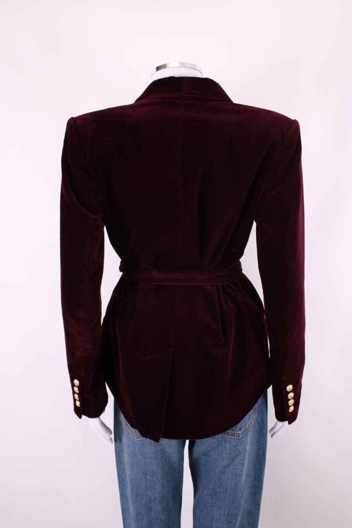 Balmian Velvet Blazer Burgundy 10