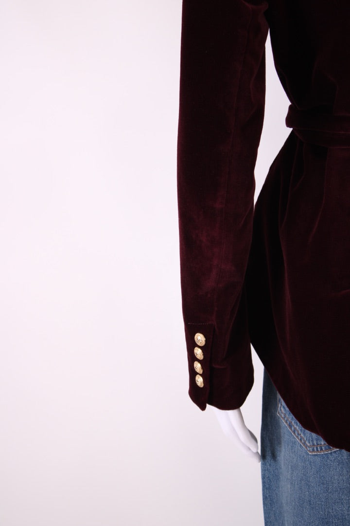 Balmian Velvet Blazer Burgundy 10