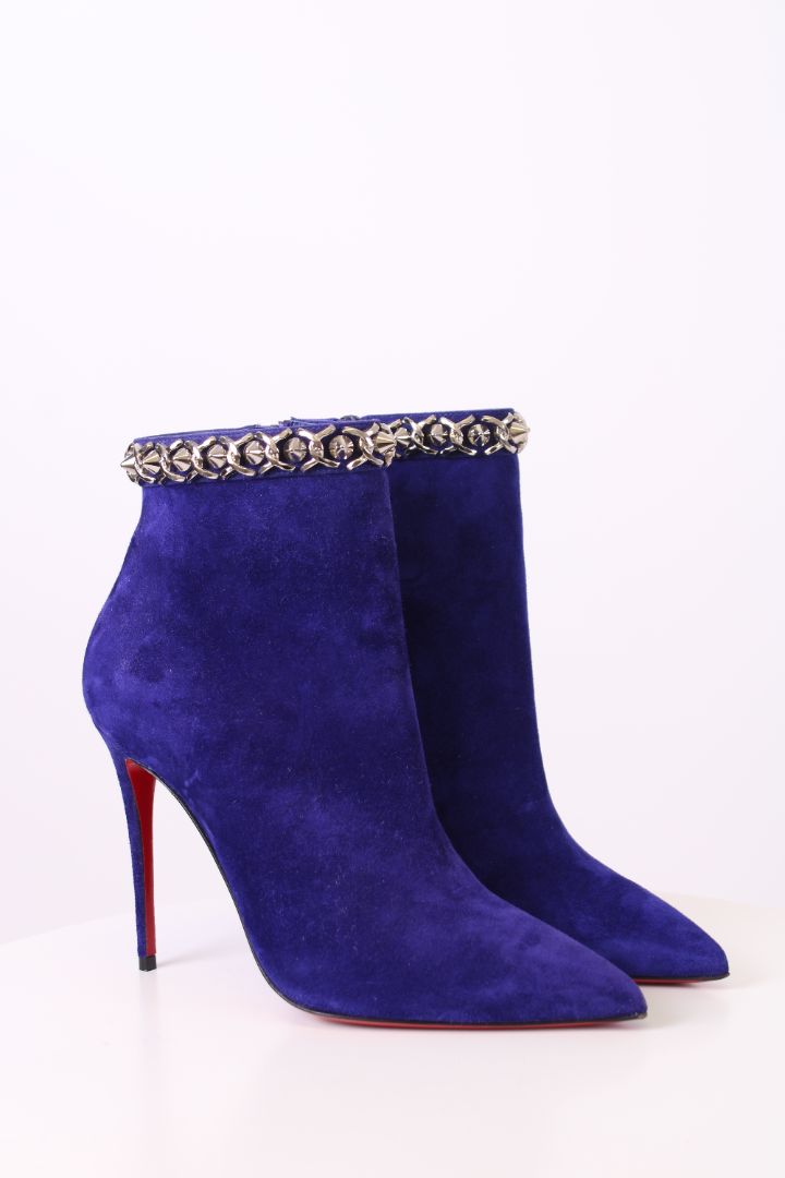 Christian Louboutin Stud Trim Heel Booty Purple 37