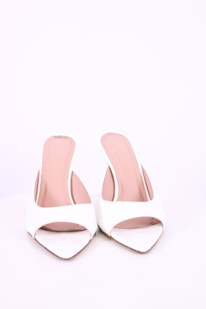 GIA X Pernille Teisbaek Patent Mule Heels White 39