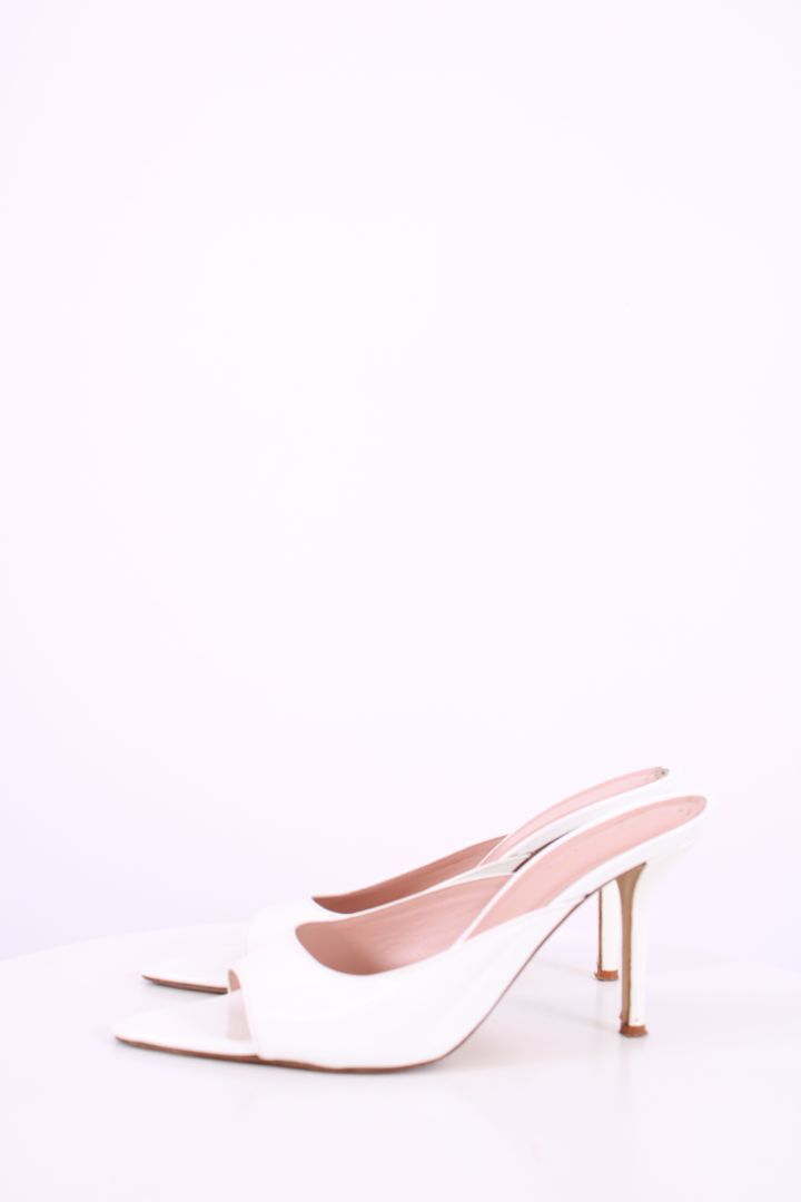GIA X Pernille Teisbaek Patent Mule Heels White 39