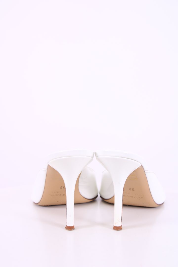 GIA X Pernille Teisbaek Patent Mule Heels White 39