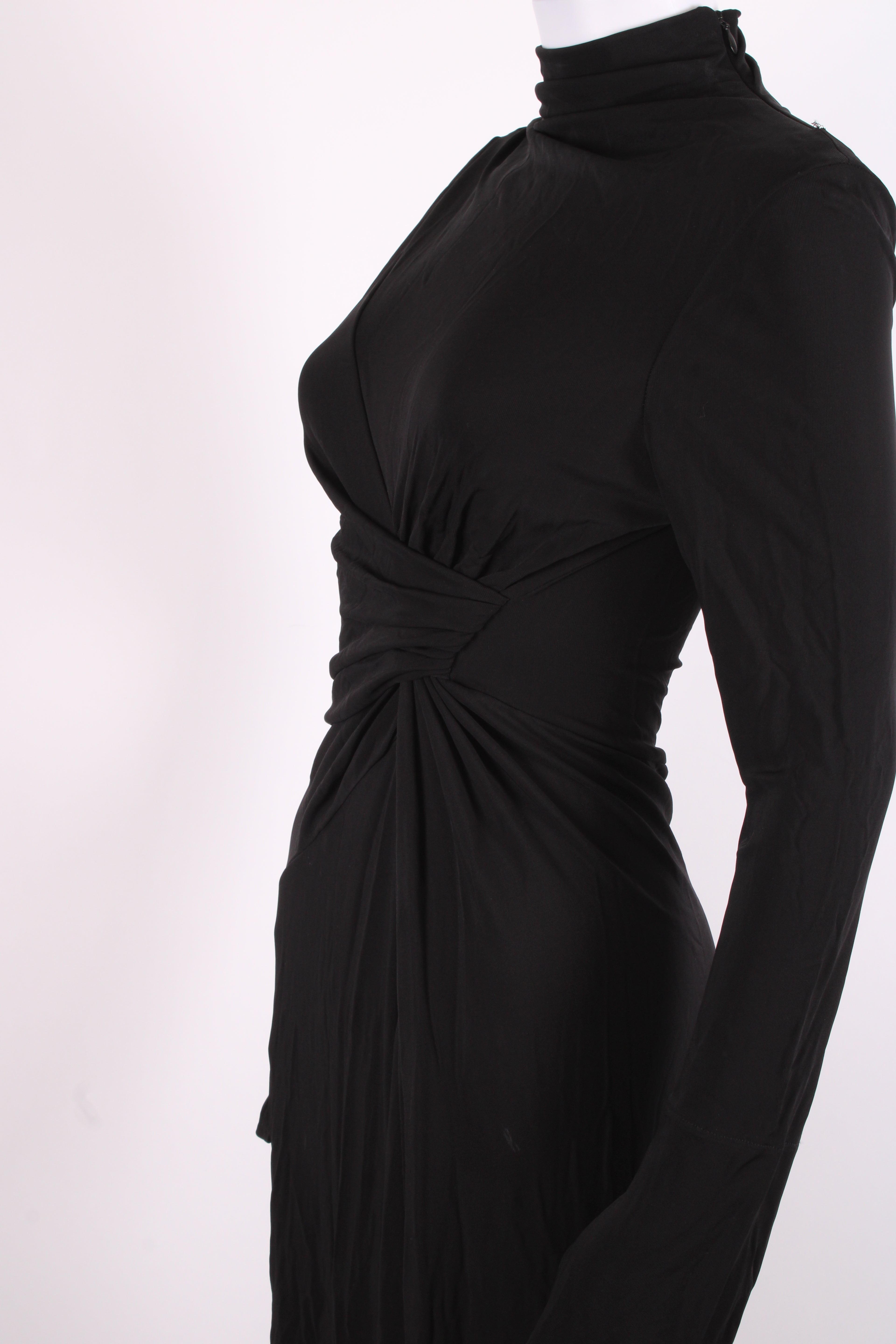 Victoria Beckham L/S Ruched Dress Black 8