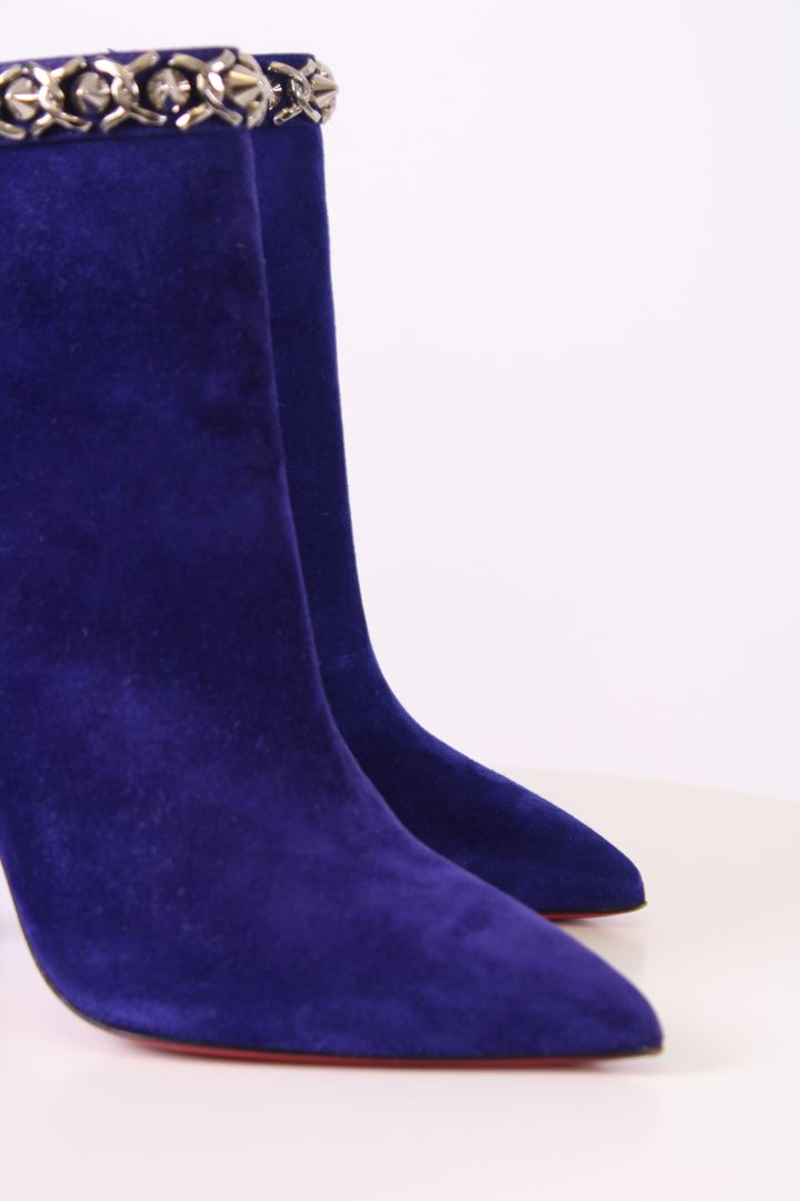 Christian Louboutin Stud Trim Heel Booty Purple 37