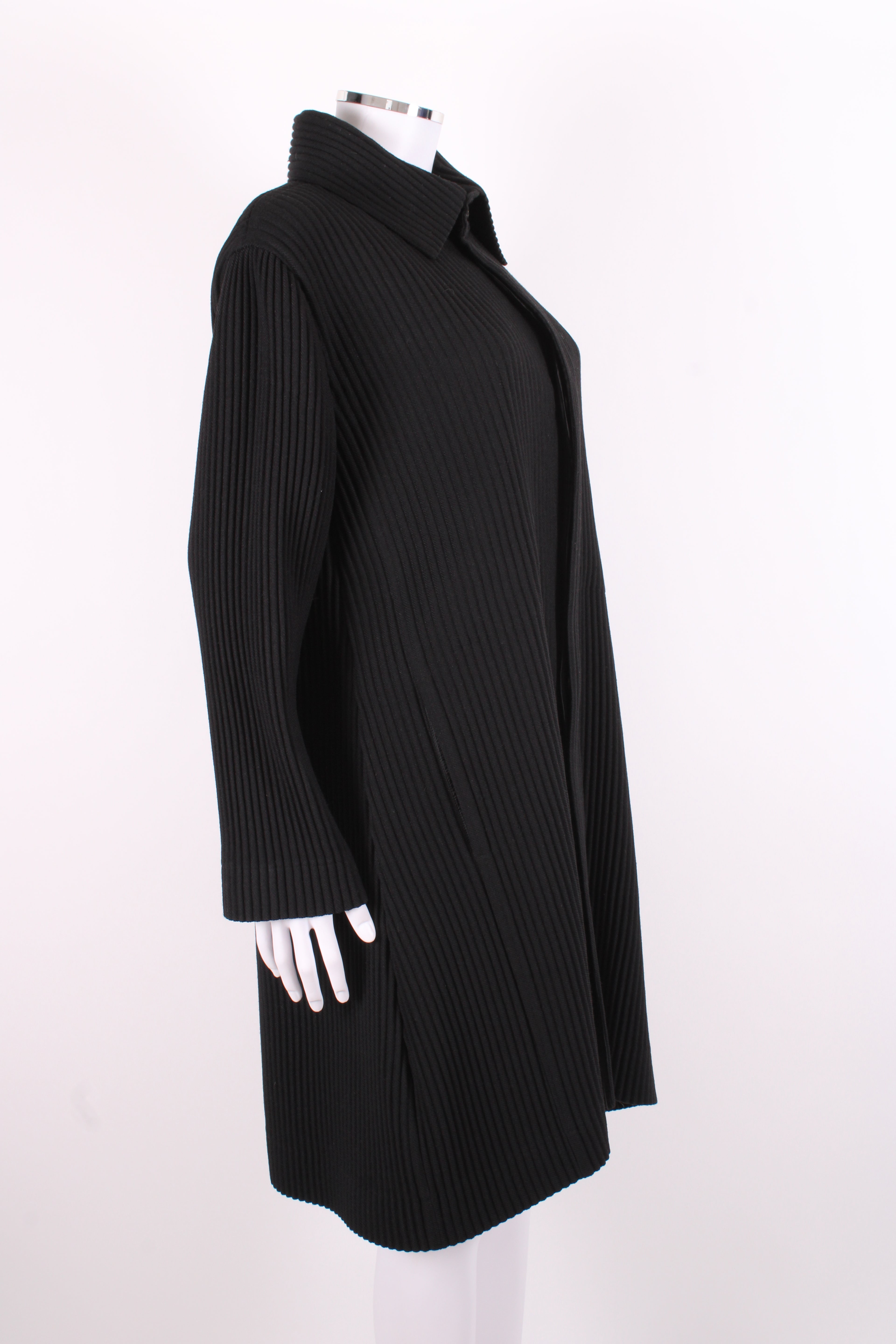 Homme Plisse Ribbed Jacket Black 1