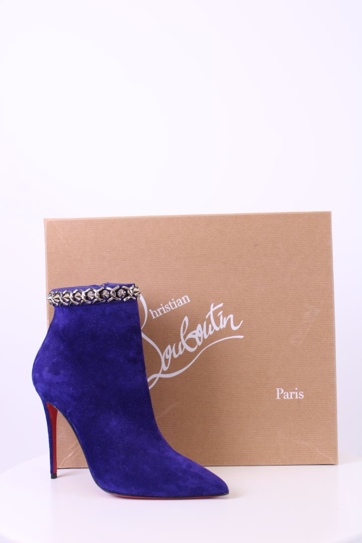 Christian Louboutin Stud Trim Heel Booty Purple 37