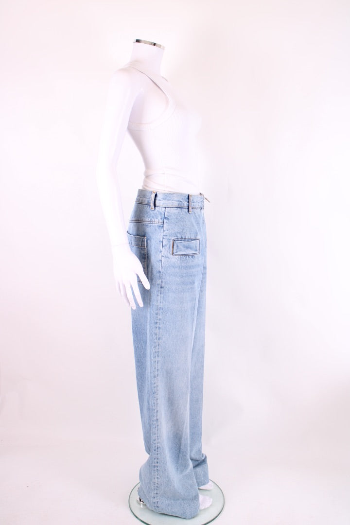 Sandro Front Pocket Wide Leg Jeans Denim 12