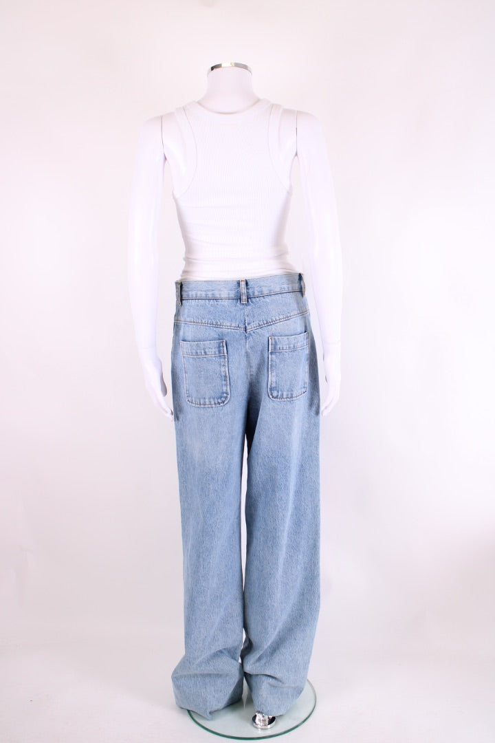 Sandro Front Pocket Wide Leg Jeans Denim 12