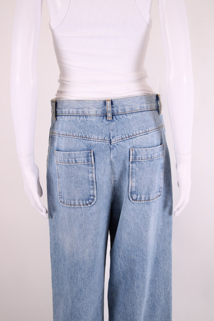 Sandro Front Pocket Wide Leg Jeans Denim 12
