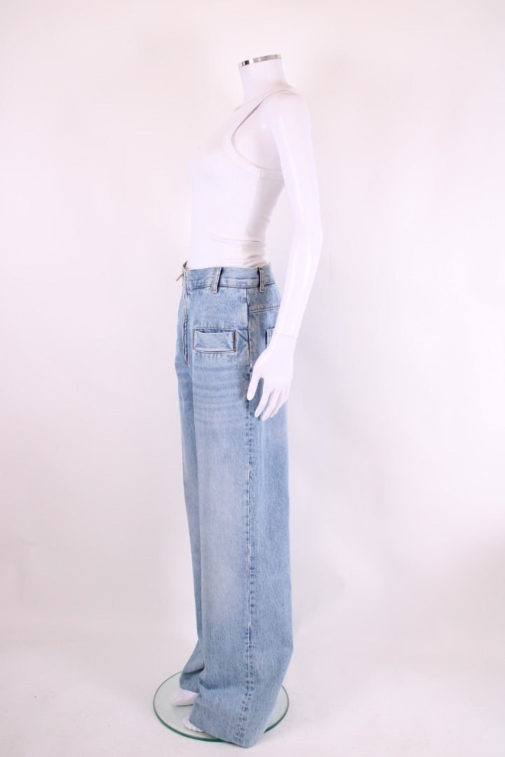 Sandro Front Pocket Wide Leg Jeans Denim 12