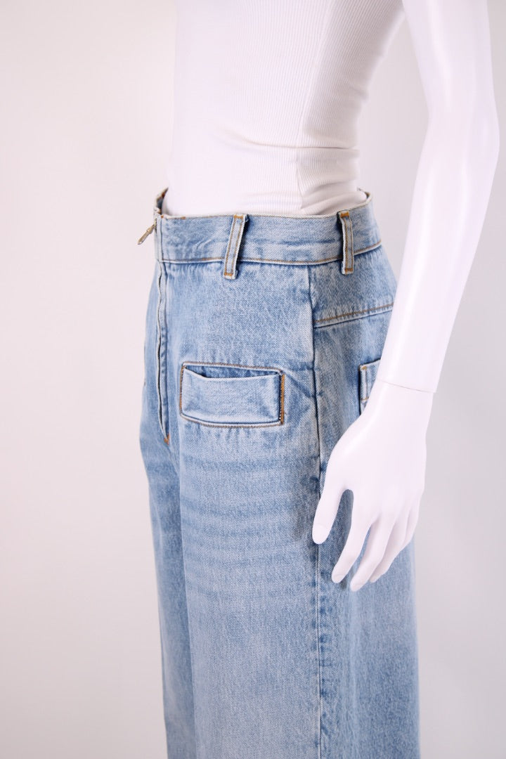 Sandro Front Pocket Wide Leg Jeans Denim 12
